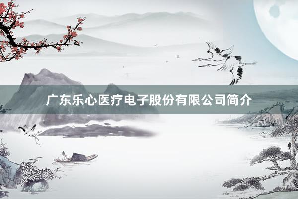 广东乐心医疗电子股份有限公司简介