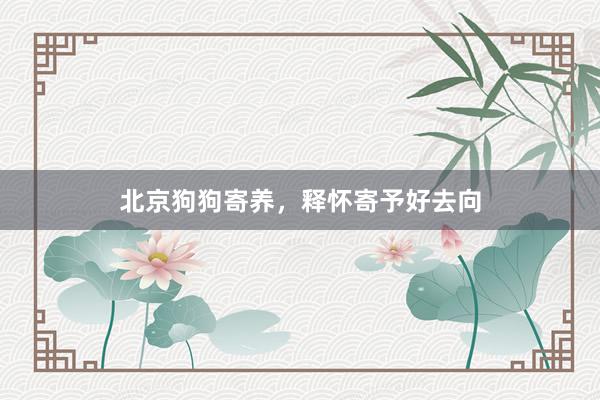 北京狗狗寄养，释怀寄予好去向
